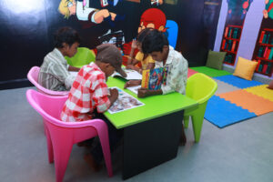 Children at the comic library.