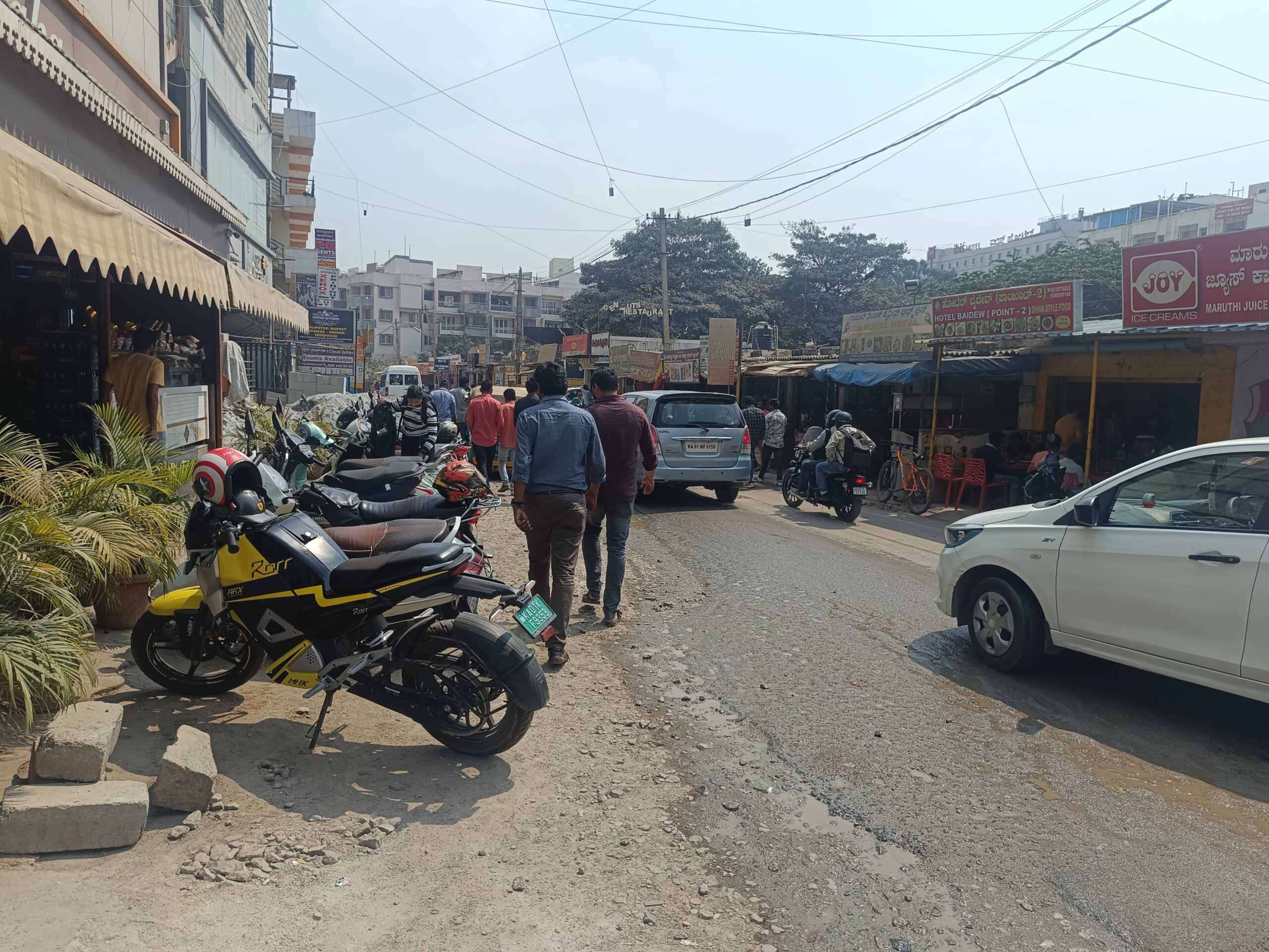 Potholes and rough patches dot the Outer Ring Road stretch from Marathahalli to Bellandur.