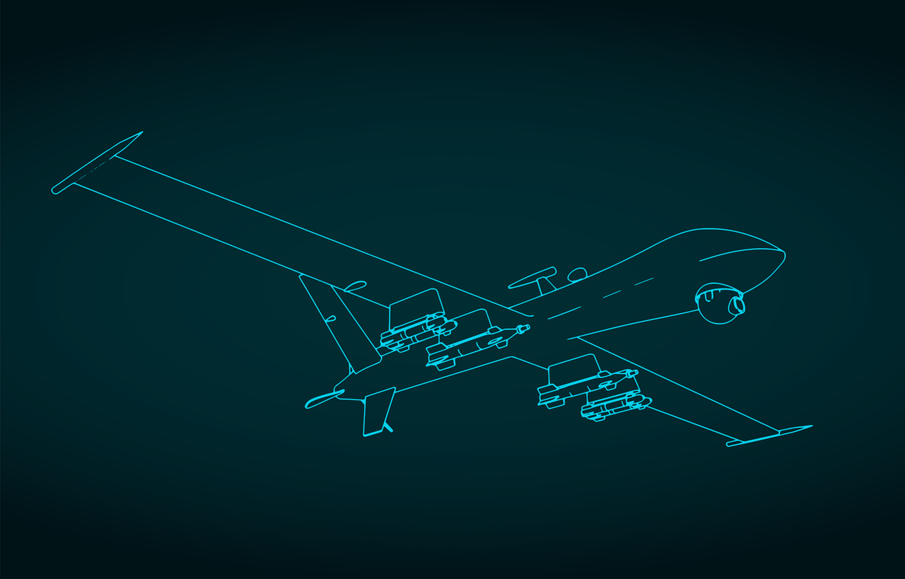 Combat drone illustration Drone data theft