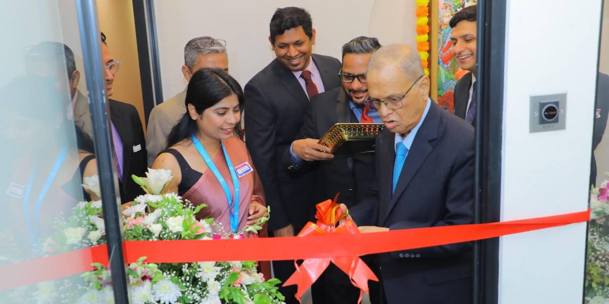 Infosys founder NR Narayana Murthy inaugurating the 4baseCare facility.(Supplied)
