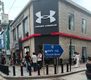 Church Street, a bustling street in Central Business District, leads to the St Mark's Cathedral. 