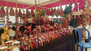 Each puppet is a cultural messenger. 
