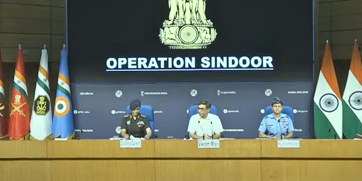 Foreign Secretary Vikram Misri, Colonel Sofiya Qureshi, and Wing Commander Vyomika Singh. Operation Sindoor