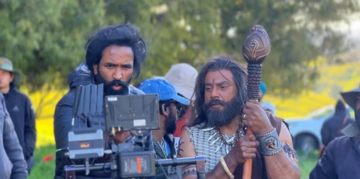 Manchu Vishnu on the sets of Kannappa