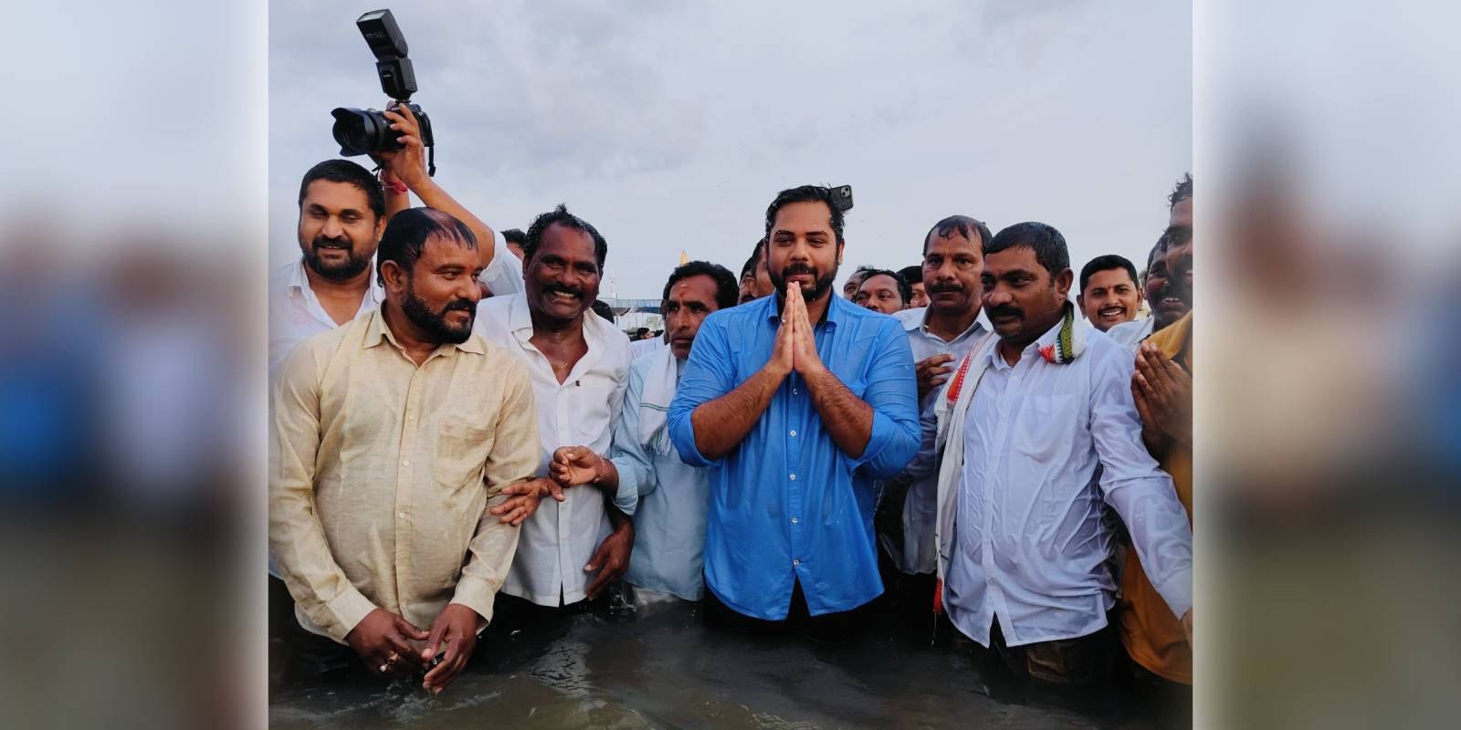 MP Gaddam Vamsi Krishna at the Saraswati Pushkaralu (supplied)