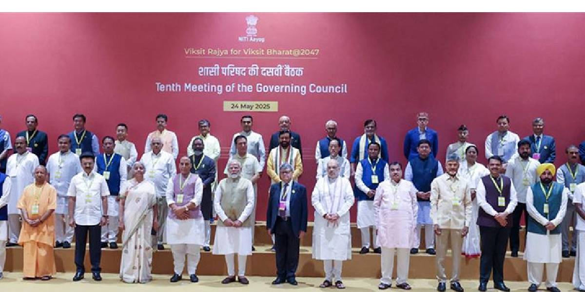 Leaders at the 10th General Council meeting of NITI Aayog (PIB)