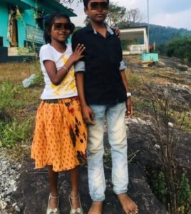 Niya with her brother.