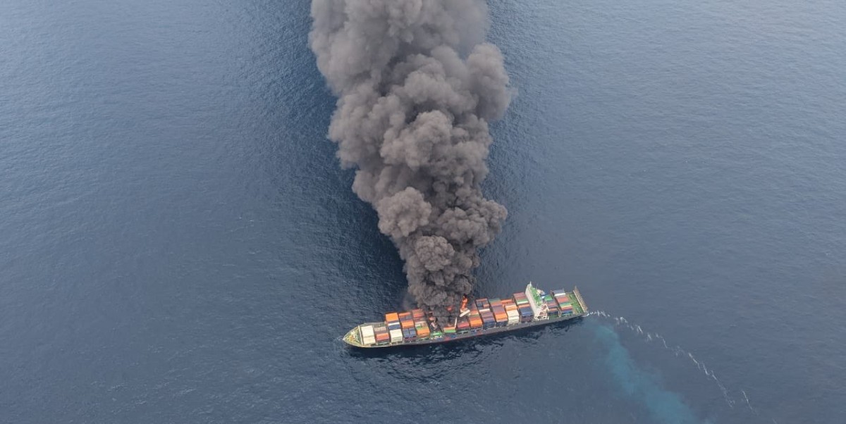 Cargo ship catches fire near Kerala coast