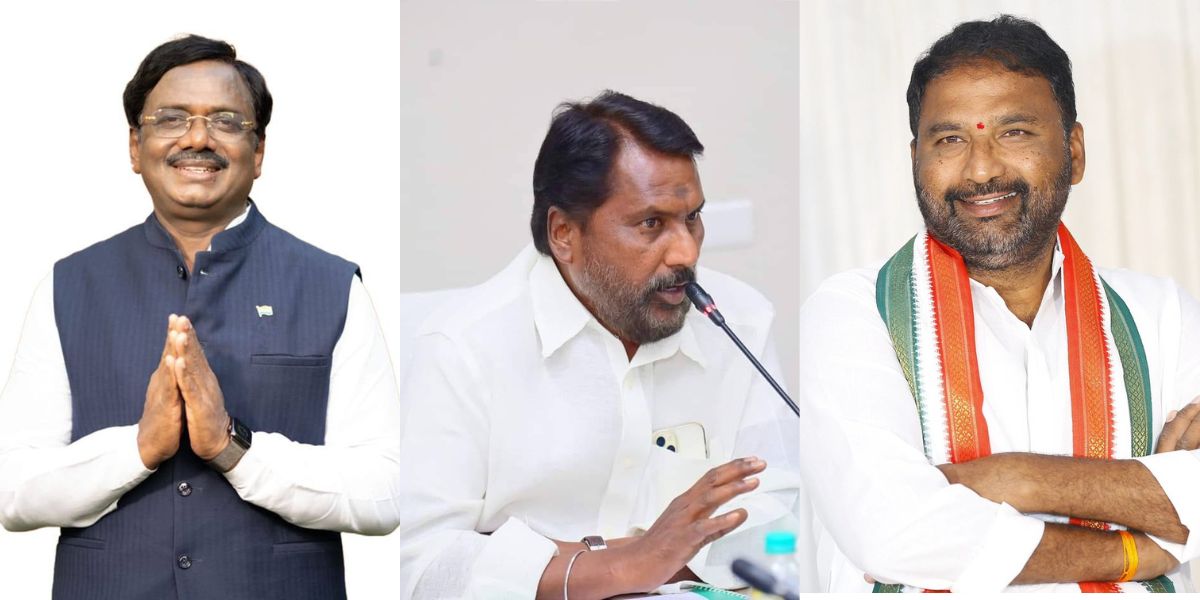G Vivek Venkatswamy, Adluri Laxman Kumar, and Vakiti Srihari Mudiraj Telangana Cabinet expansion
