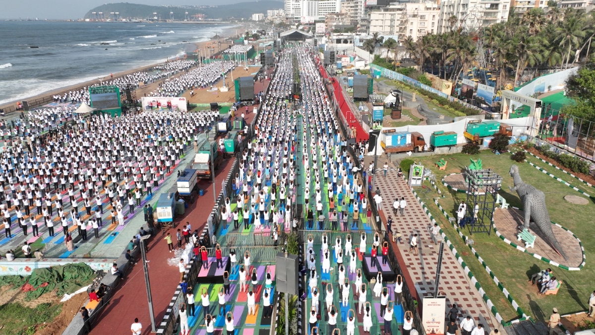 International Yoga Day celebrations in Visakhapatnam International Yoga Day celebrations in Visakhapatnam