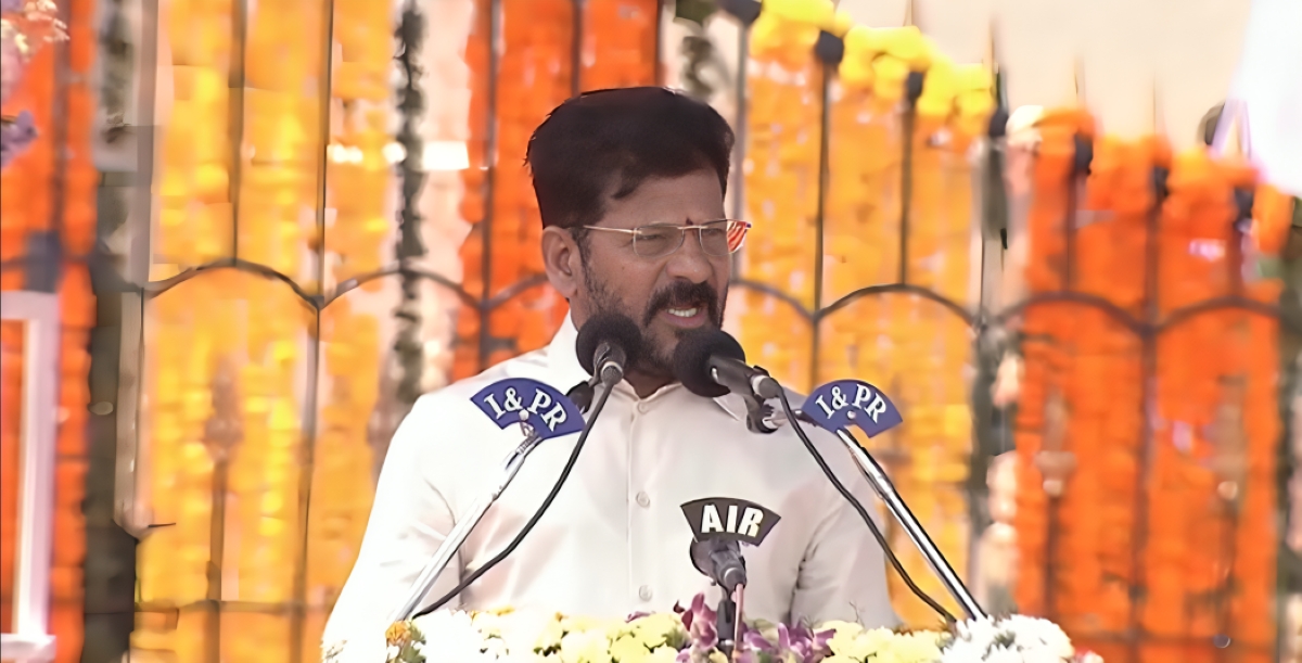 Revanth Reddy during the Telangana Formation Day celebrations Revanth Reddy during the Telangana Formation Day celebrations