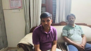 Sahana's cousin Raghavendra alongside her father