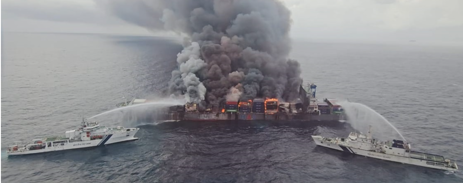 Wan Hai 503 blaze: INCOIS warns of possible debris and oil spill along Kerala shoreline