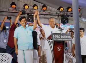 Chief Minister Pinarayi Vijayan campaigning for M Swaraj.