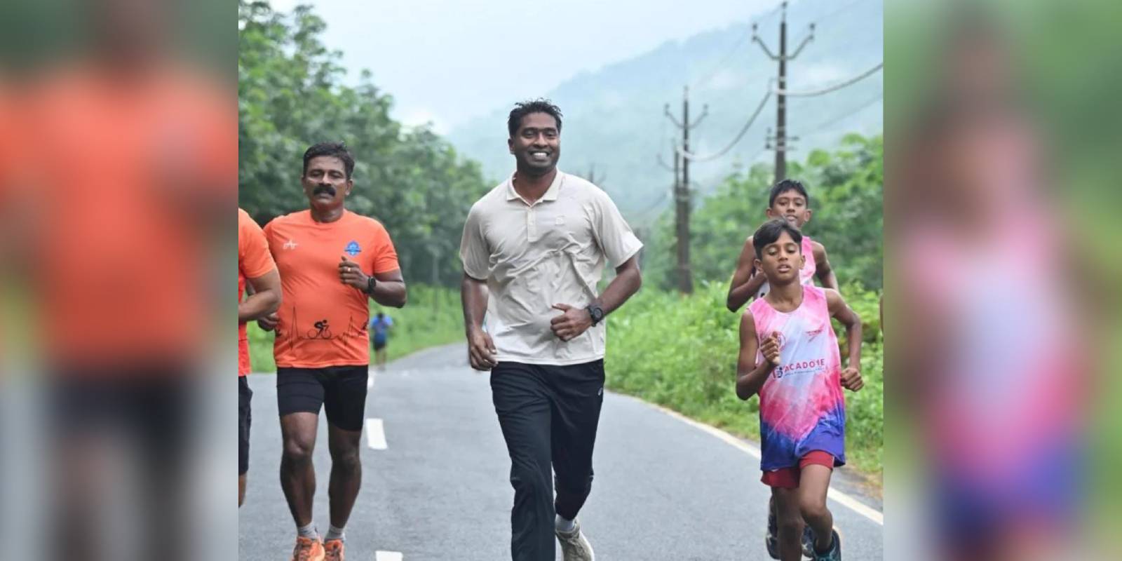 Thrissur District collector Arjun Pandian at the fitness run