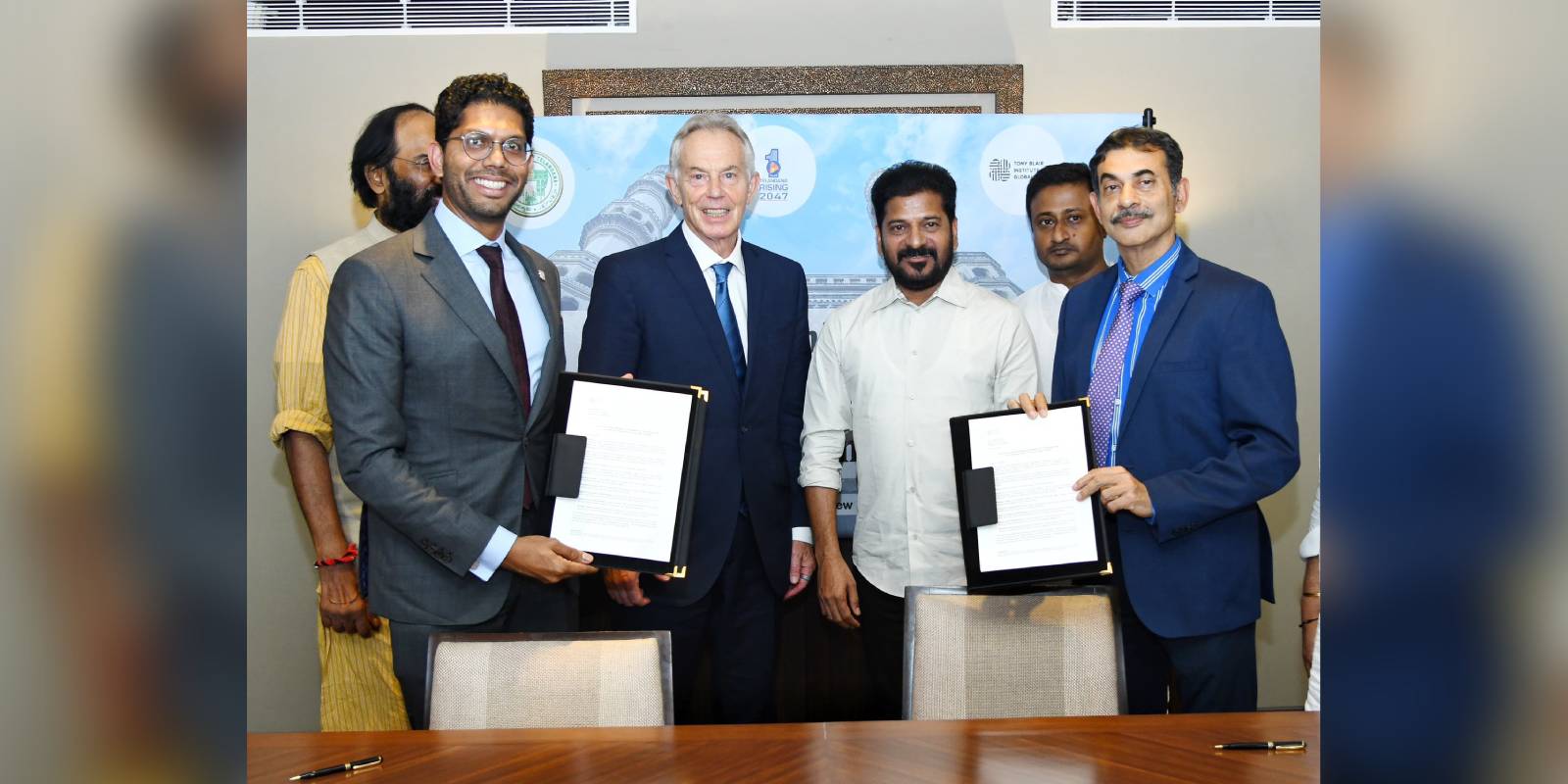 Tony Blair with CM Revanth Reddy Tony Blair with CM Revanth ReddyTony Blair with CM Revanth Reddy
