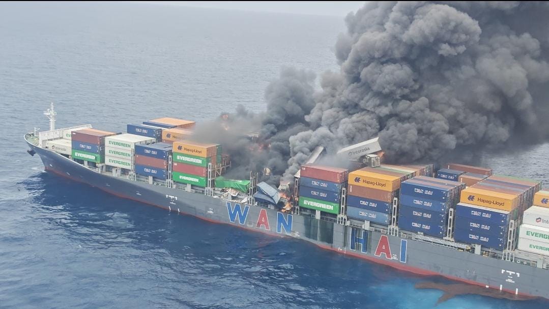 INCOIS issues drift and oil spill advisory after fire aboard container ship off Kerala coast