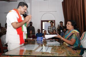 PV Anvar submitting his nomination on 2 June.