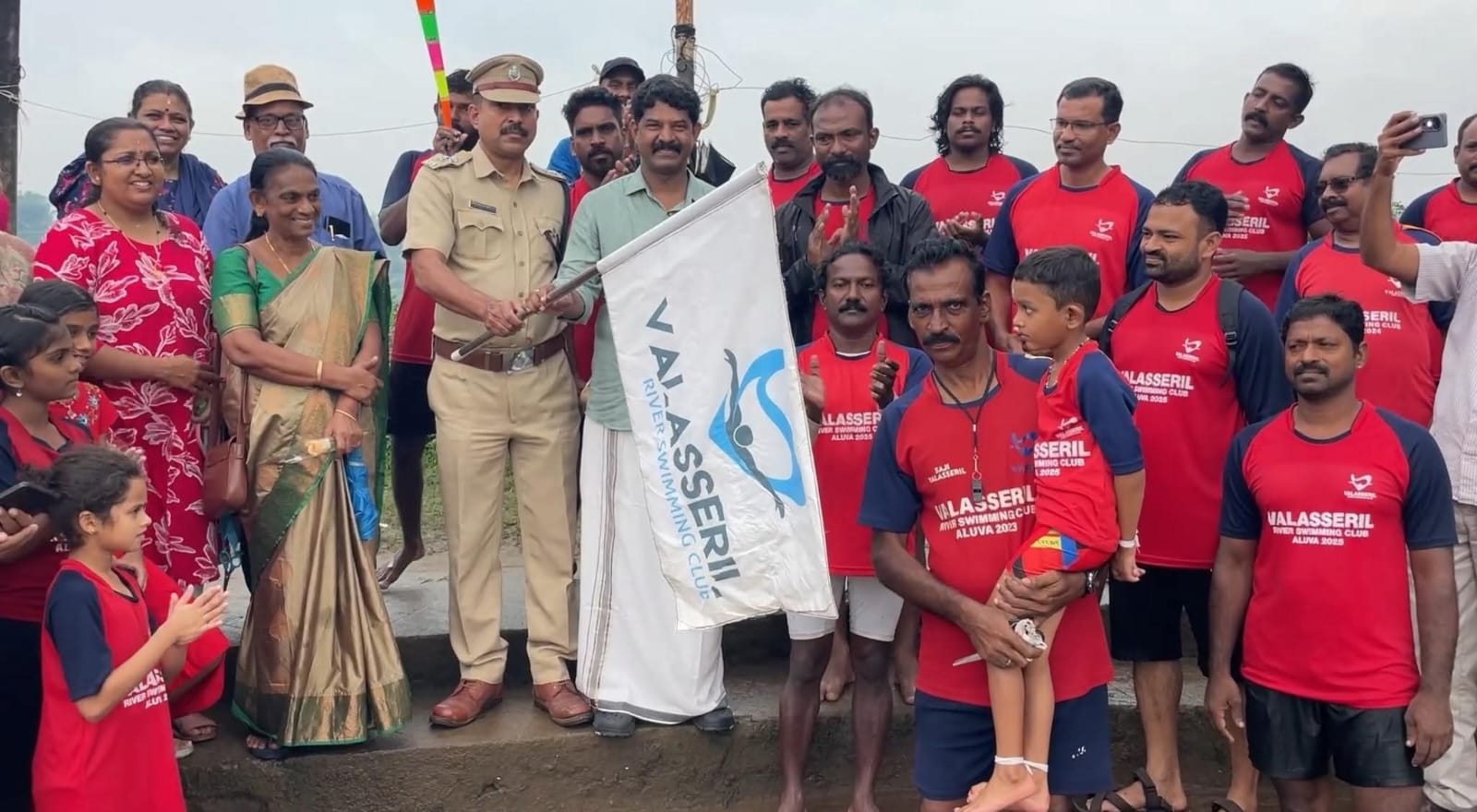 Six-year-old swims Periyar tied