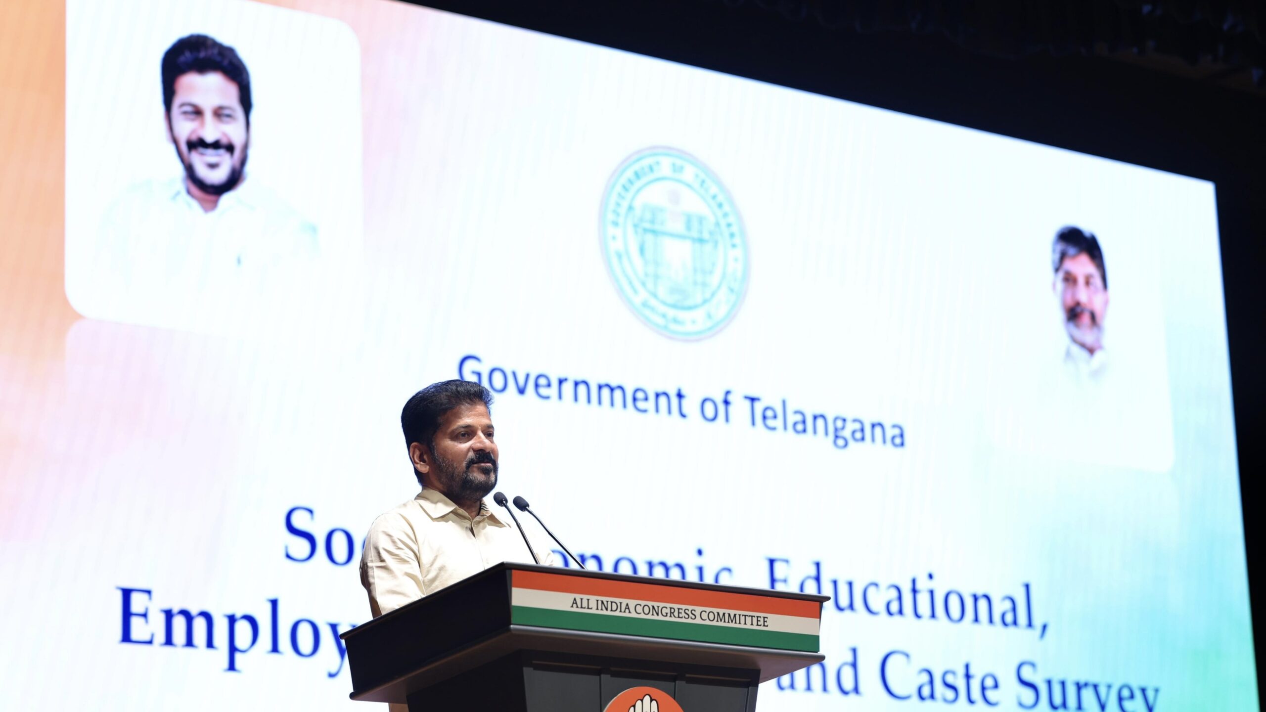 19422F8E-8812-446A-BFB6-A3BF11B32FC8_1_201_a Telangana CM Revanth presents caste survey findings to Congress leadership, seeks backing for quota bills