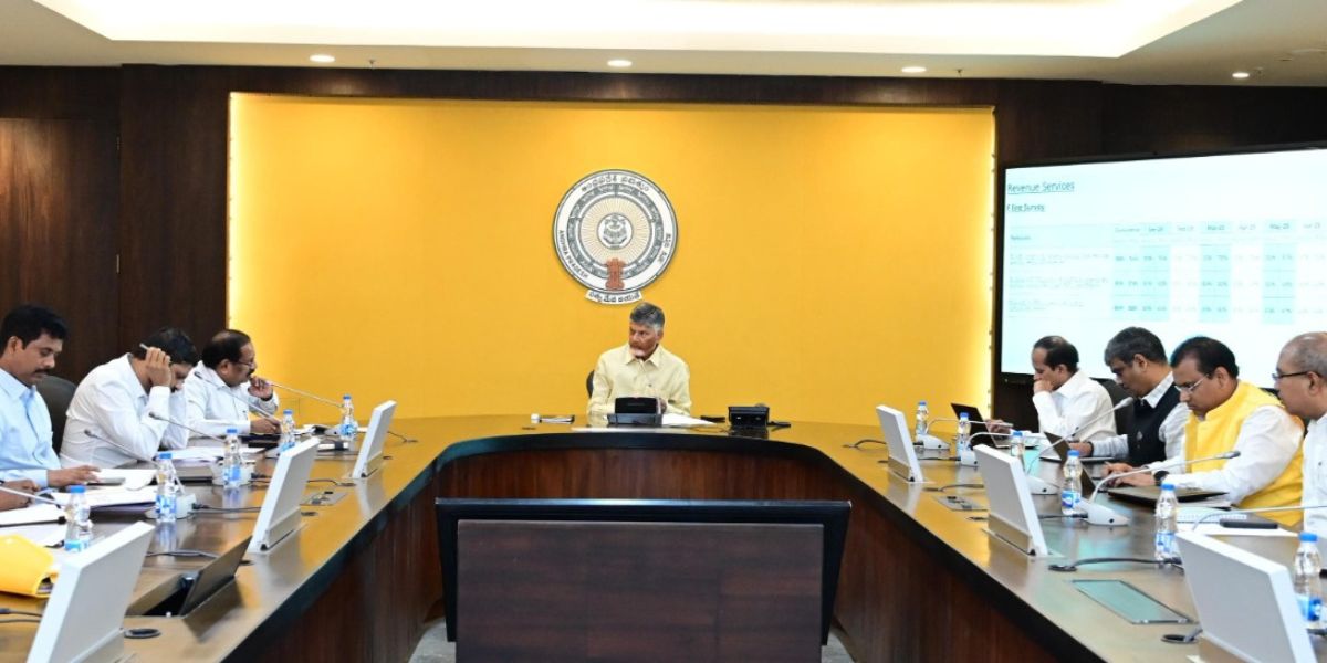 Andhra Pradesh Chief Minister N Chandrababu Naidu during a review meeting. (X)