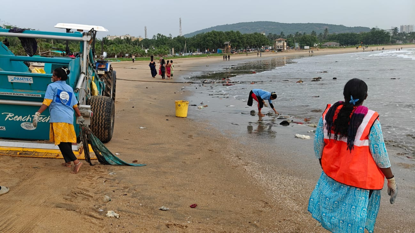 Cleaning efforts underway at Visakhapatnam's Rushikonda Beach