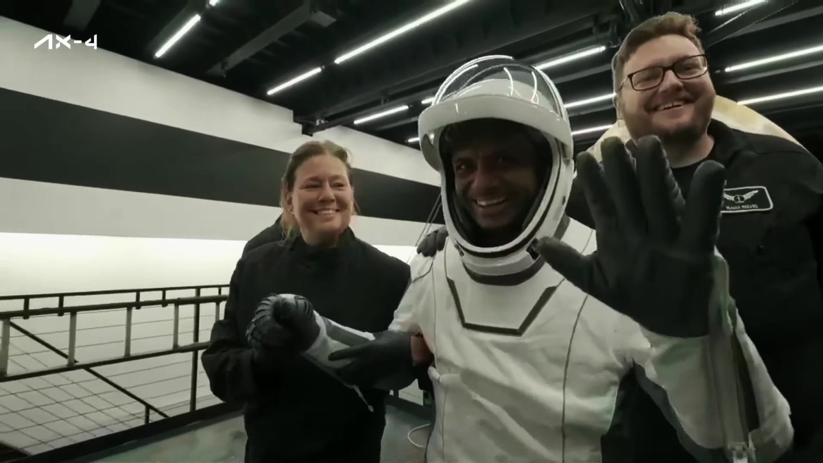 Group Captain Shubhanshu Shukla assisted out of the Dragon Spacecraft