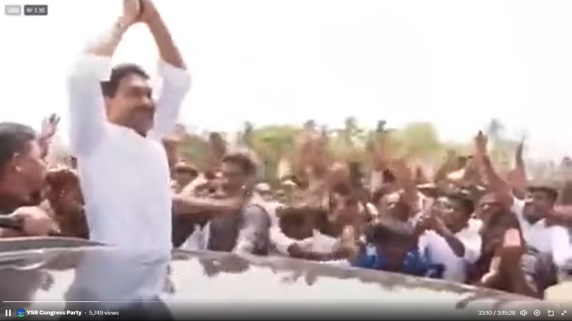 Jagan Despite the police denying permission, Jagan took out a road show, stepping out of his vehicle frequently, standing on the footboard to greet supporters with his signature namaskar—folded hands raised above his head.