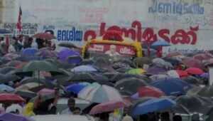 People gathered despite the rains to pay last respects to VS.