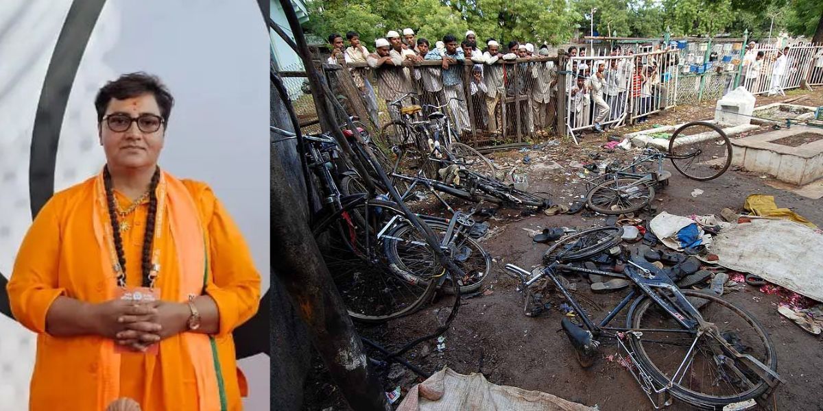 Pragya Thakur and file image of Malegaon blast.