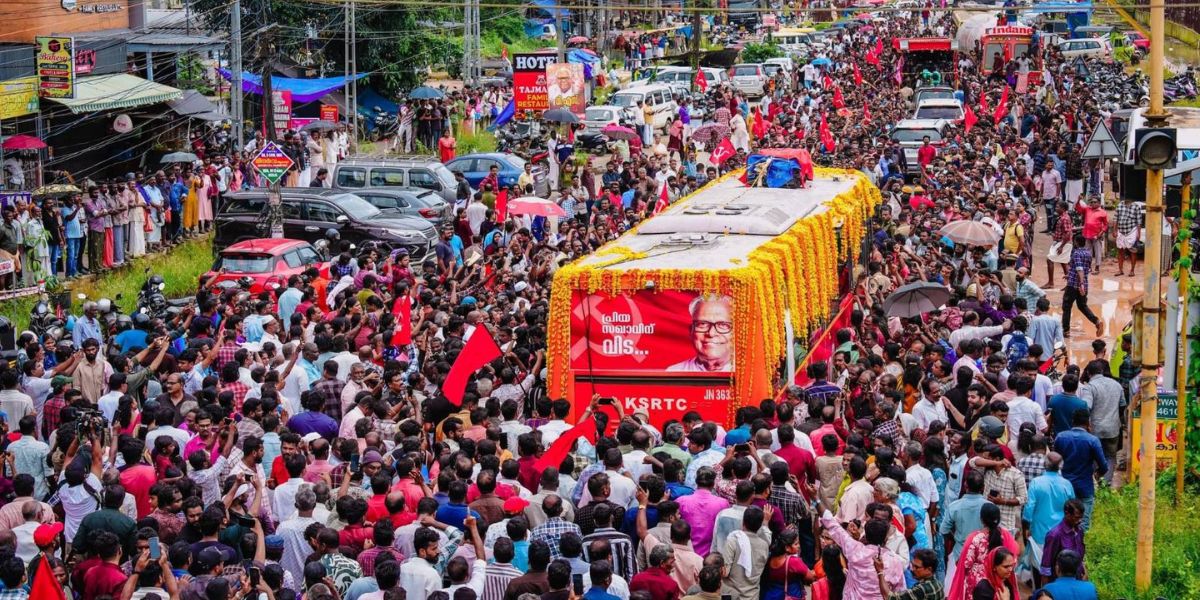 Wrapped in rain, red, and tears, Comrade VS returns home to Punnapra