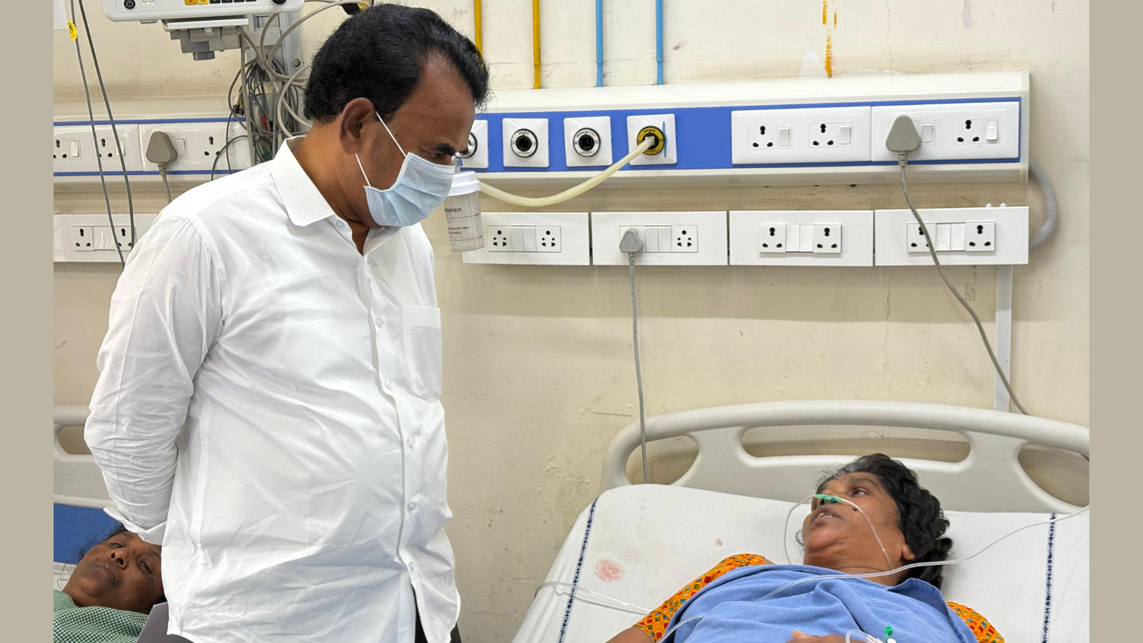 Tourism Minister Jupally Krishna Rao visiting the victims
