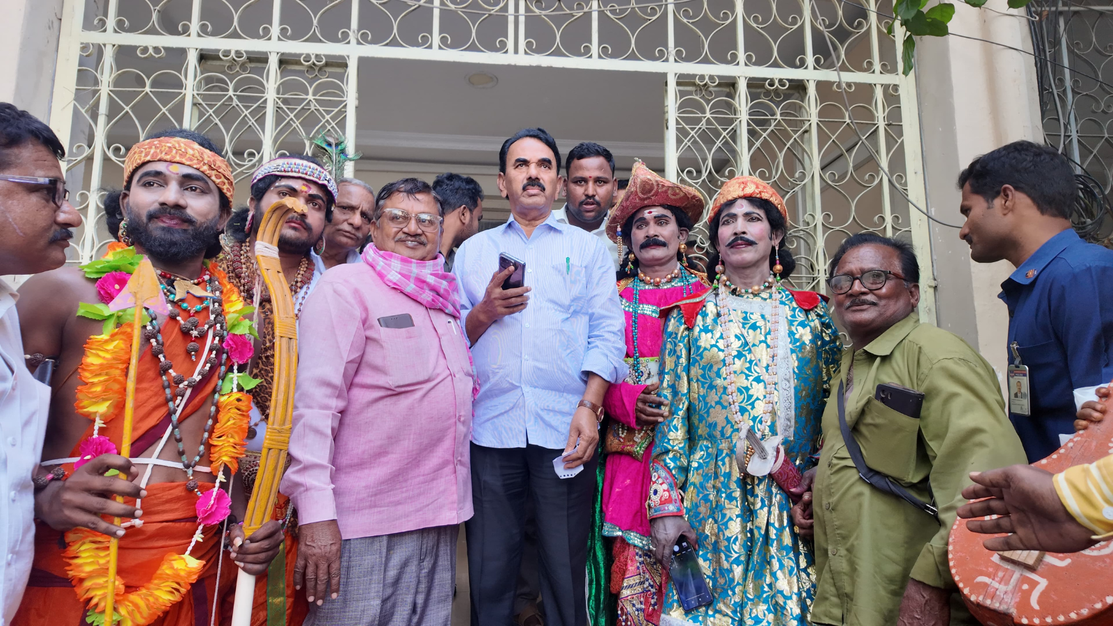 Tourism Minister Jupally Krishna Rao with Telangana artistes