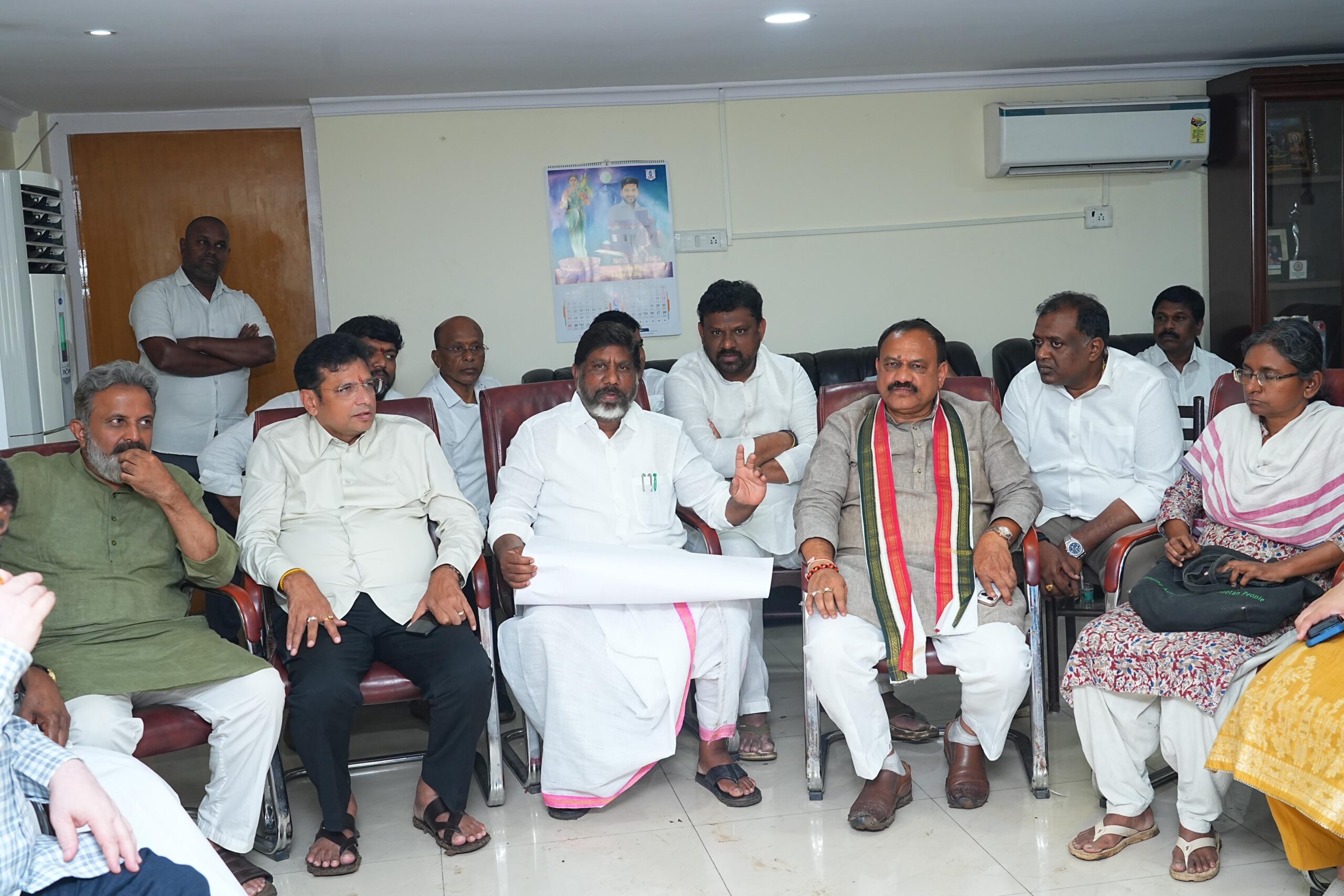 Deputy Chief Minister Bhatti Mallu planning for the meeting alongside other leaders