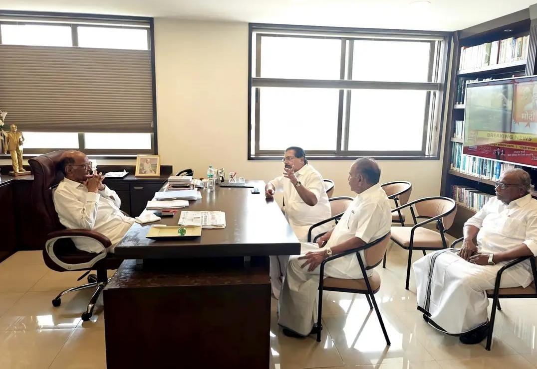 AK Saseendran, PC Chacko and Sharad Pawar.