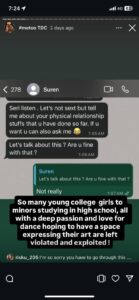 screenshots of WhatsApp conversations