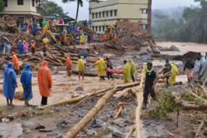 Rescue efforts after the landslide.