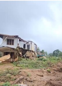 A house affected by the landslide.