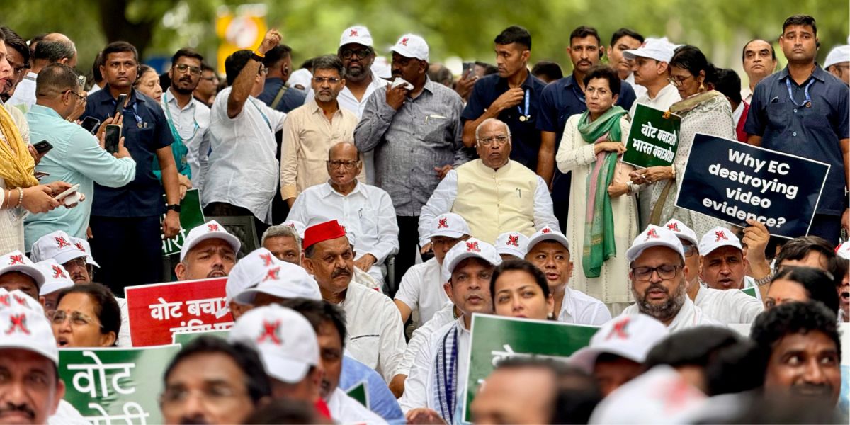 INDIA bloc’s protest against the alleged ‘vote chori’. (X) INDIA bloc's protest against the alleged 'vote chori'. (X)