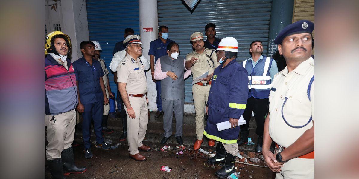Karnataka Home Minister G Parameshwara at the site where the accident occurred.