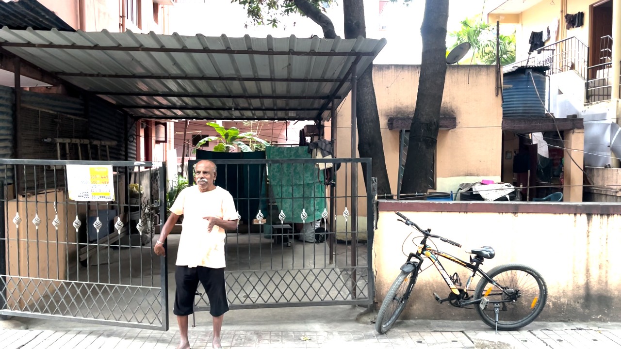 TSGopinath TS Gopinath in front of his house at Chowdeshwari Layout in Marathahalli.