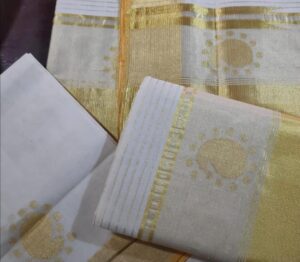A saree from Balaramapuram Kaithari.