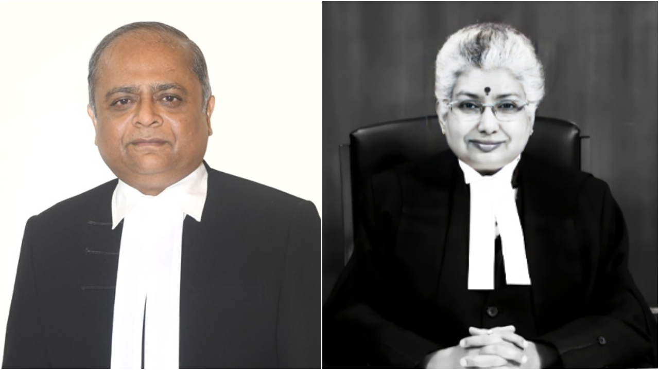 Justice Vipul Manubhai Pancholi (L); Justice BV Nagarathna. Credit: patnahighcourt.gov.in, www.sci.gov.in