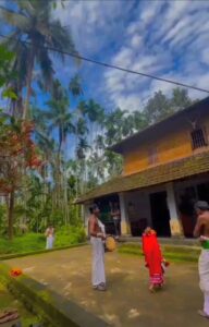 Prayan as Vedan Theyyam, performing at a house in his village.