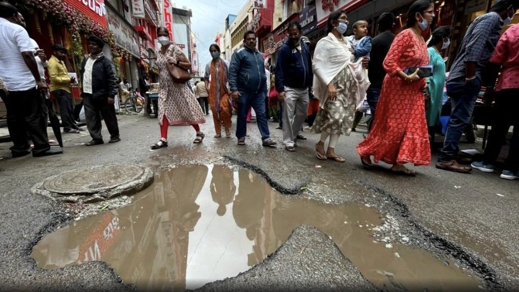 A potholed street in Bengaluru. (File photo)