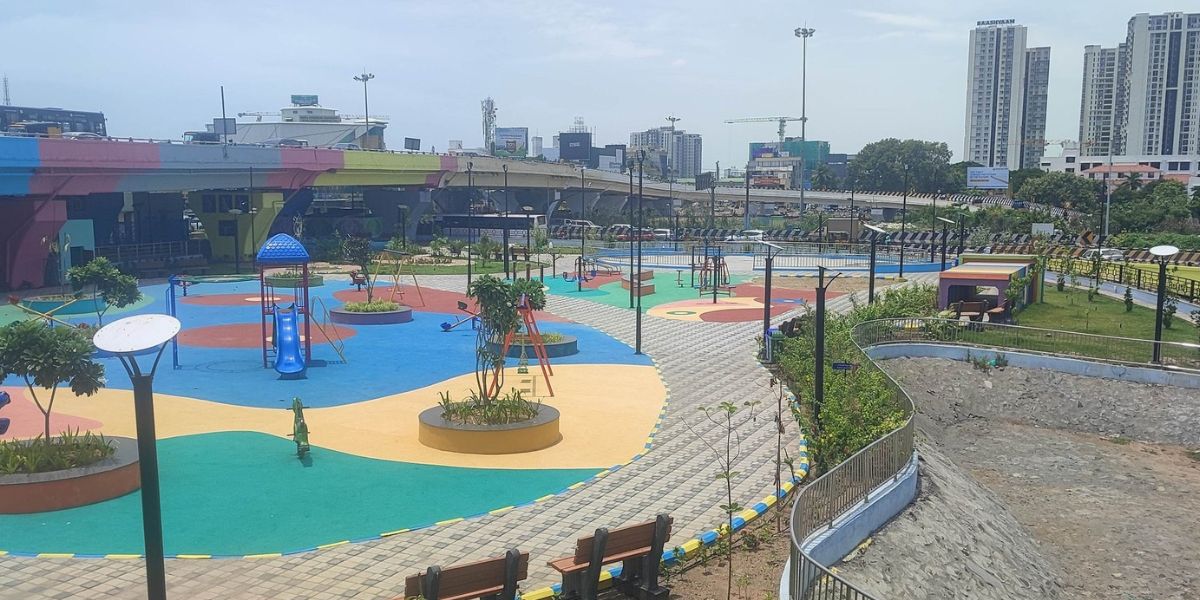 A public park in Chennai's Koyambedu.