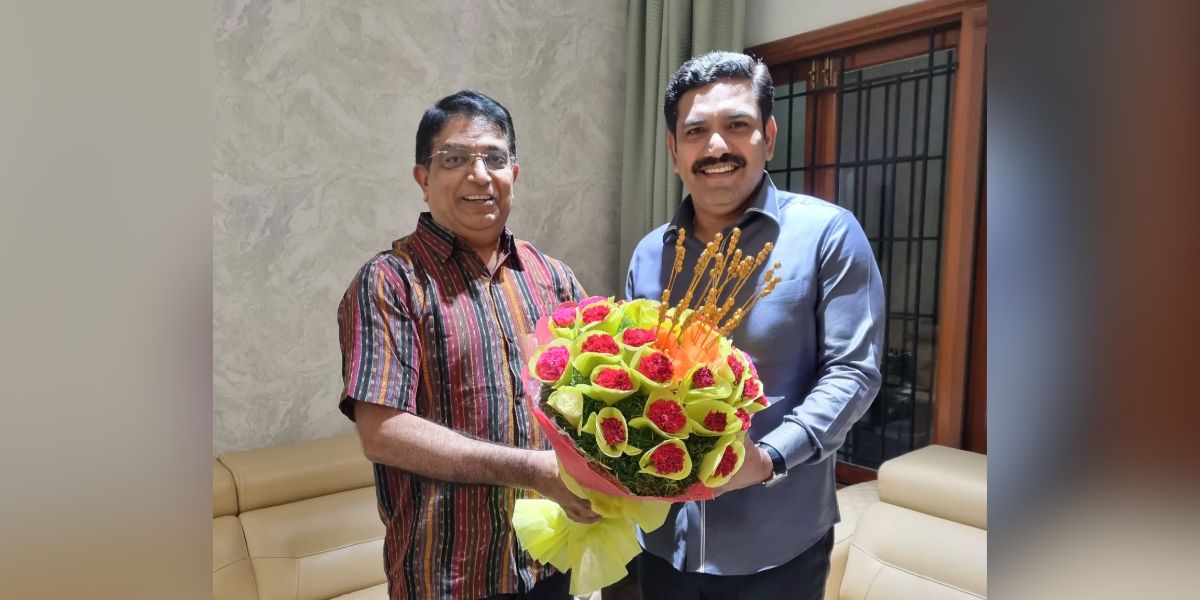 Bhaskar Rao with BJP Karnataka President BY Vijayendra. Bhaskar Rao with BJP Karnataka President BY Vijayendra.