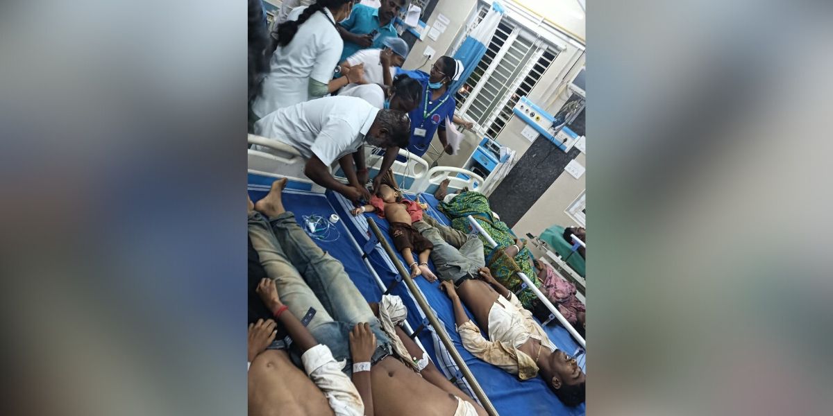 Injured people receiving treatment at the hospital Injured people receiving treatment at the hospital