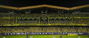 JLN Stadium packed to capacity during a Kerala Blasters match.