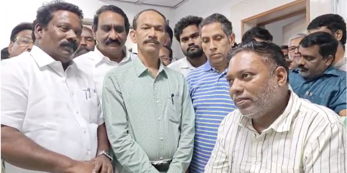 MP Sasikanth Senthil after ending the hunger strike.